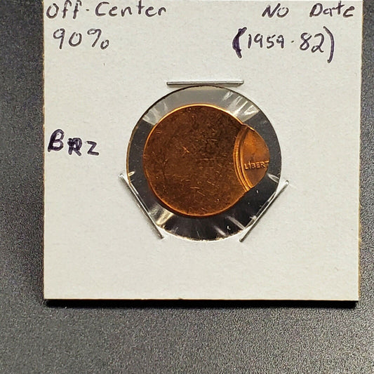 90% Off Center Brass Bronze Alloy Lincoln Cent BU UNC 1962-1982 Error Variety
