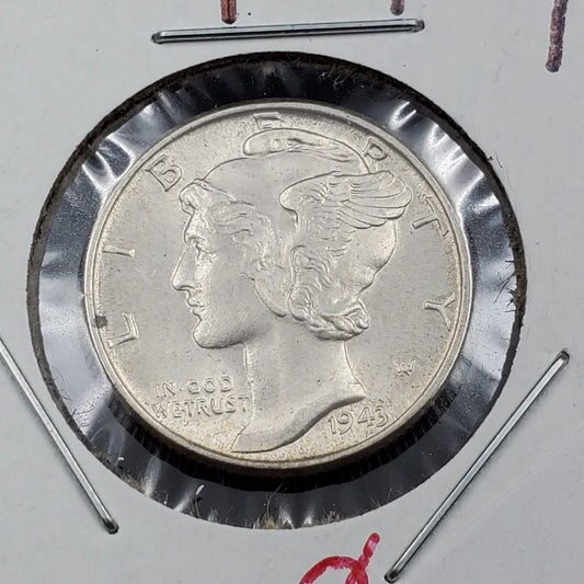 1943 P Mercury Dime Silver Coin BU UNC Uncirculated