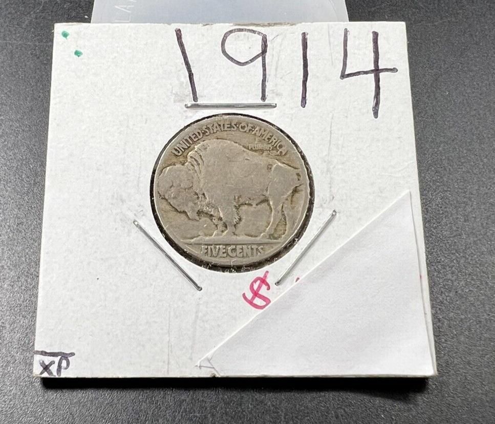 1914 P Buffalo Nickel Coin AG About Good