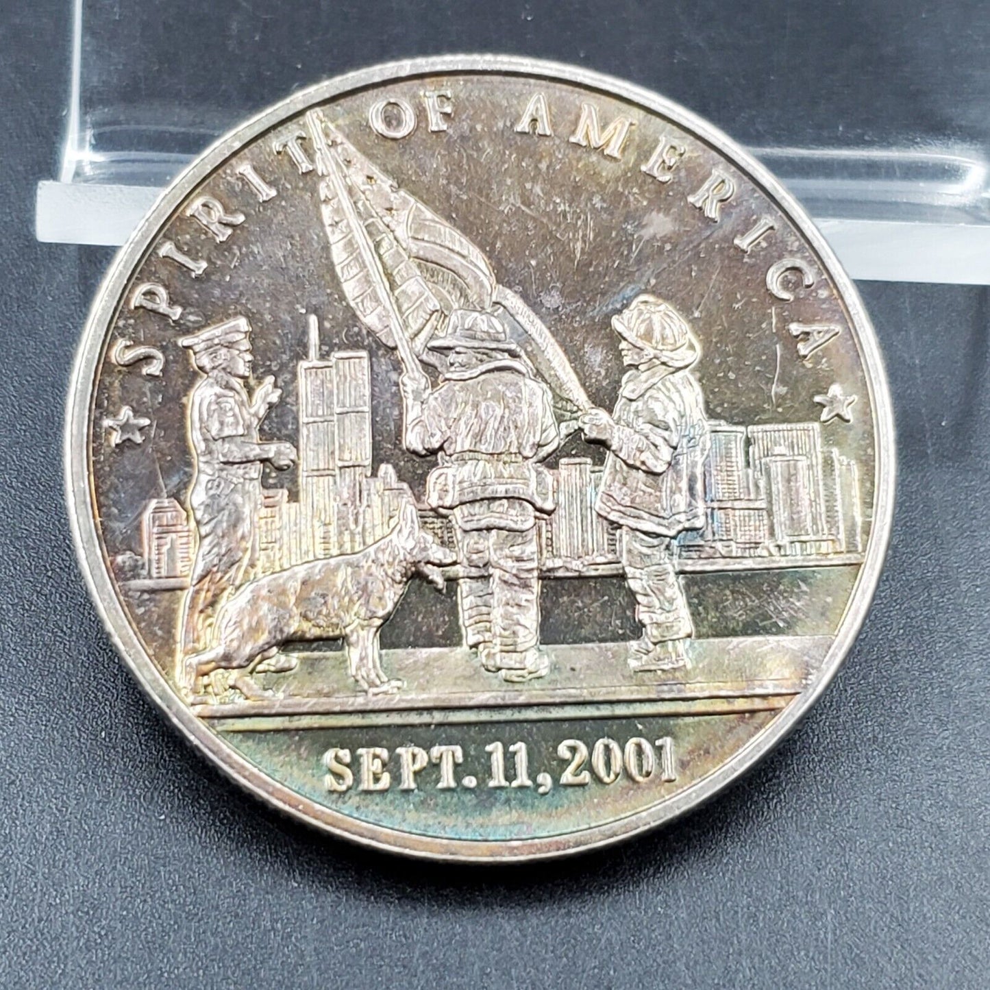 2001 1 Oz .999 Silver Round Spirit of America September 11th First Responders