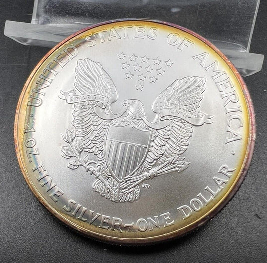 2003 1 oz .999 American Silver Eagle Coin Gem BU UNC Neat Toning Reverse Toner
