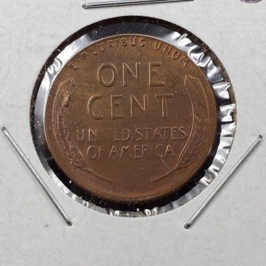 1953 P Lincoln Wheat Cent Penny Variety Die Break on wheat reverse XF / AU