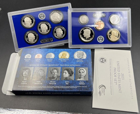 2023 S US Mint GEM Proof Set 10-Coin with Complete American Woman Quarters OGP