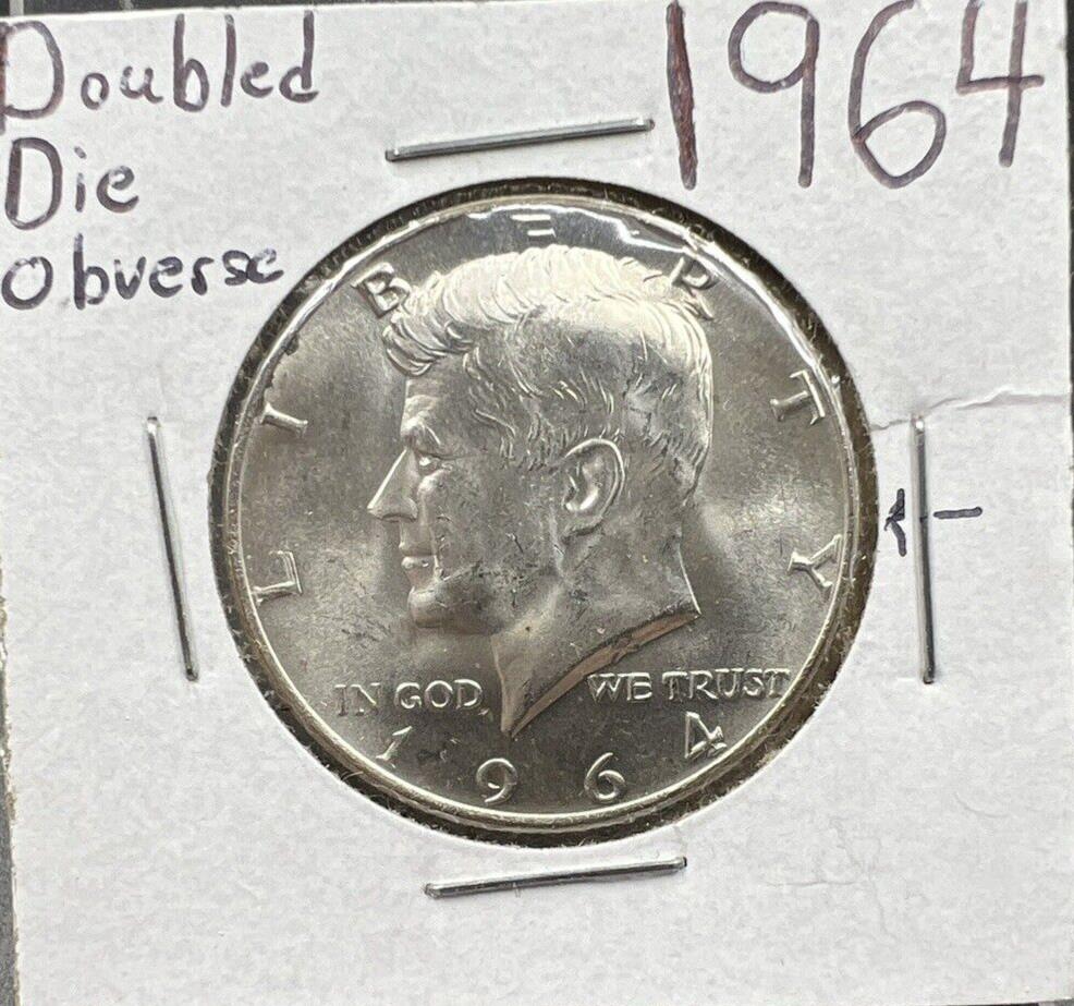 1964 P 50C Kennedy Half Dollar Coin BU UNC DDO Double Die OBV Minor Variety #A