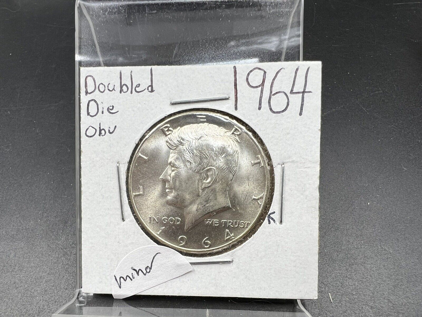 1964 P 50C Kennedy Half Dollar Coin GEM BU DDO Double Die OBV Minor Variety