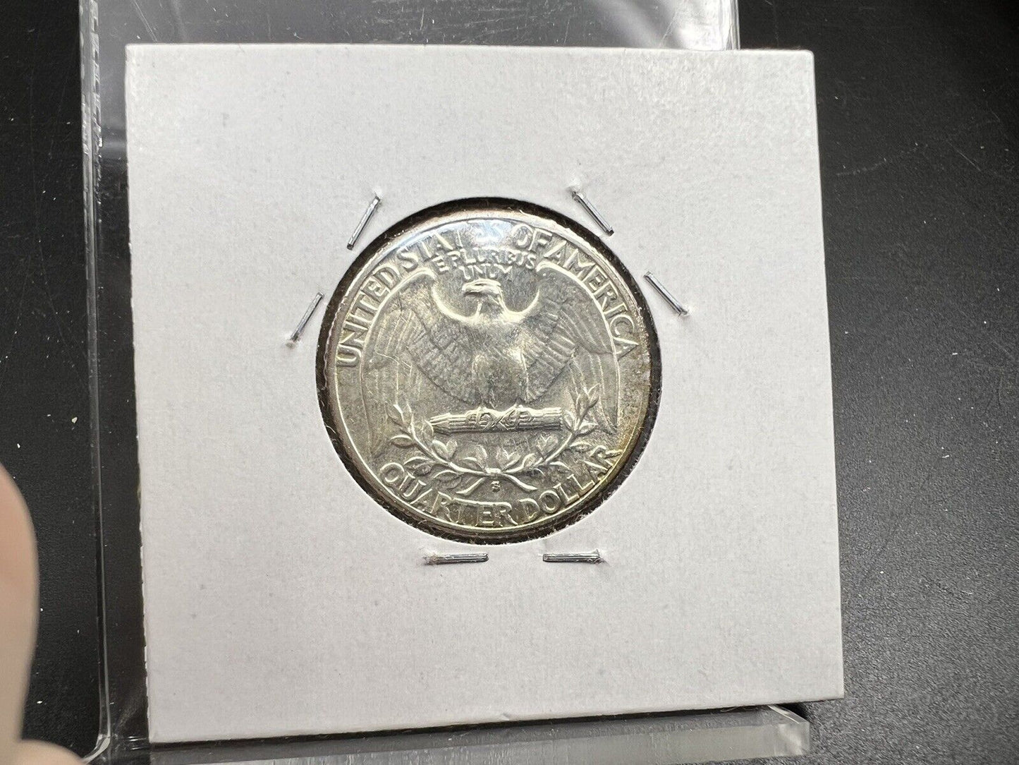 1935 S 25c Washington Silver Quarter Coin BU UNC Nice Toning Toner