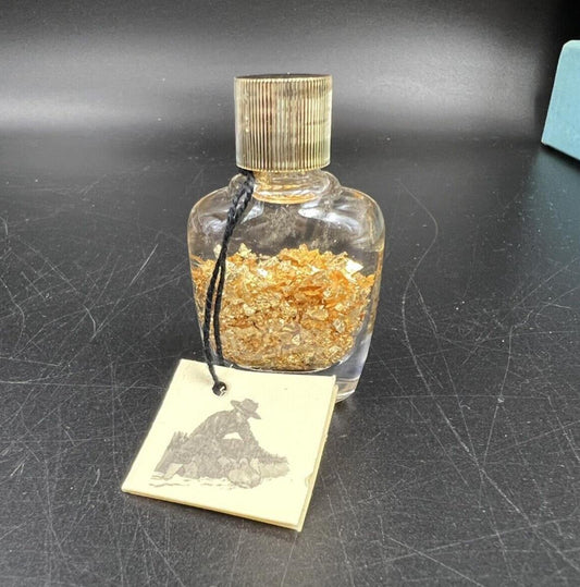 Pure Brazilian Gold Leaf Flake in Water Glass Bottle Gift Vial Mineral Specimens