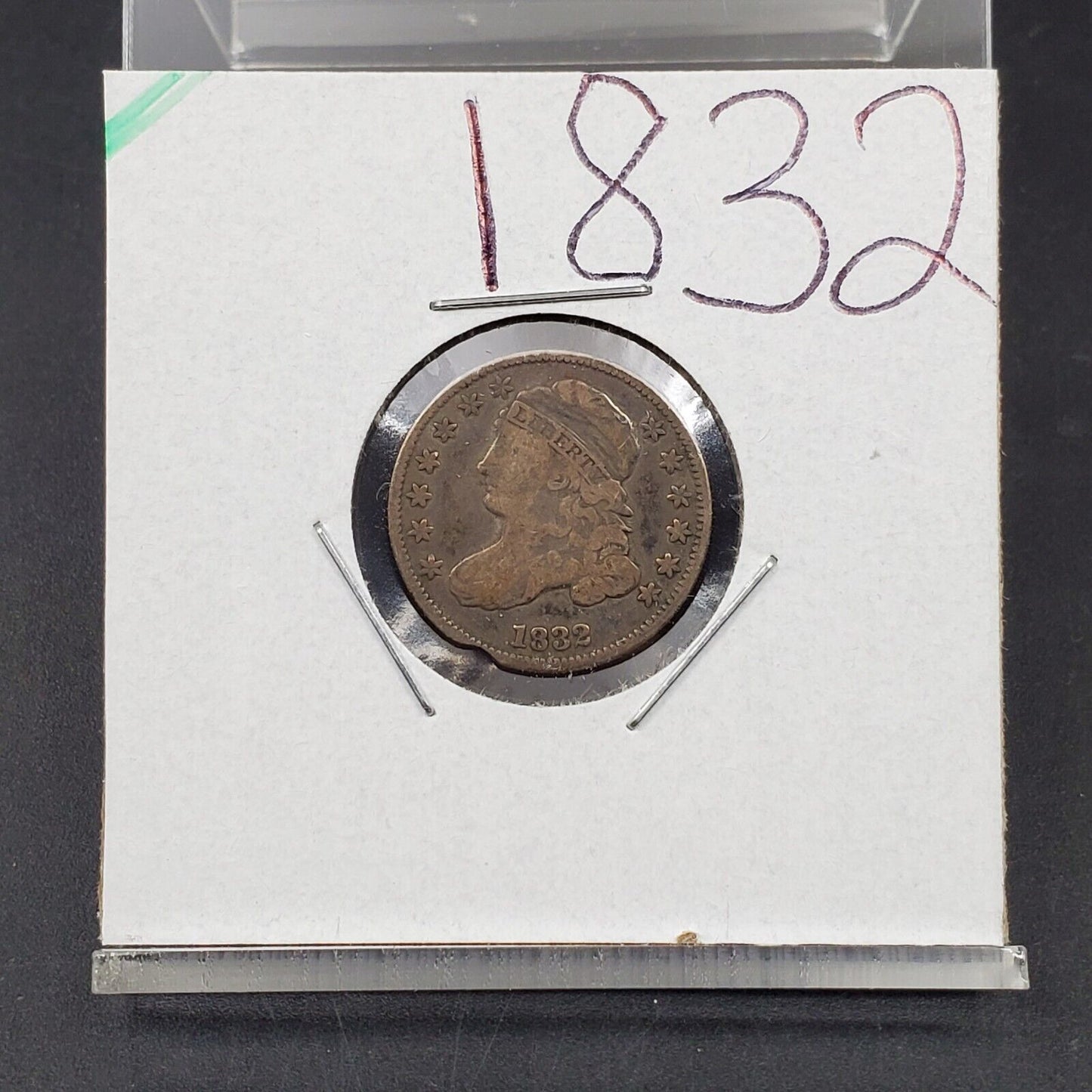 1832 P Capped Bust Silver Dime Coin CH VG / FINE Details Rim Nick