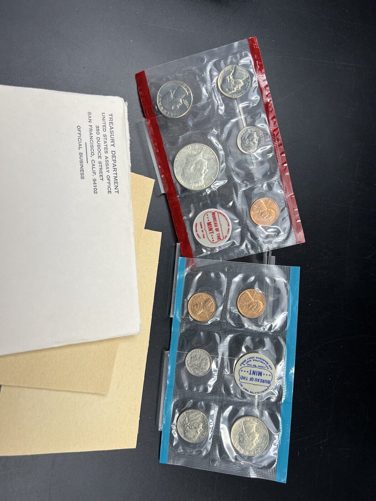 1970 P & D Mint Set BU Coins US Mint OGP w/ 40% Silver Kennedy 50c Large Date 1c