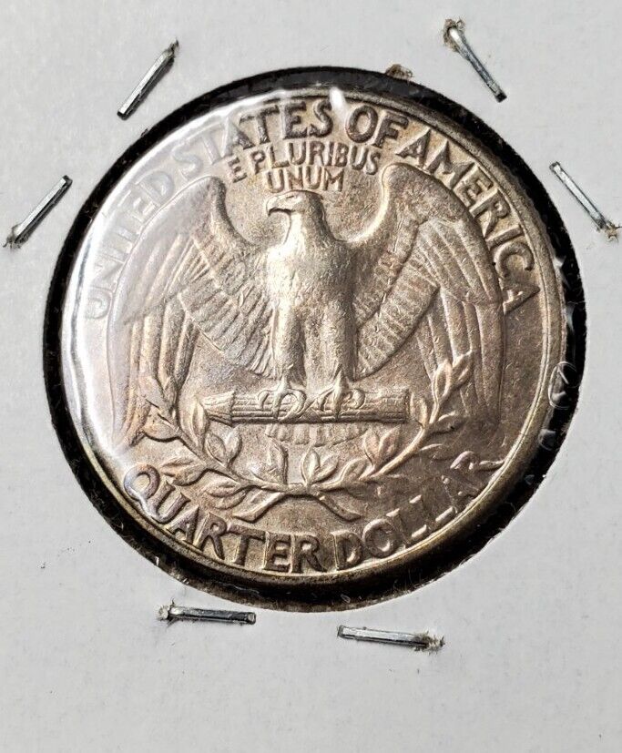 1932 P Washington Quarter Coin Nice Toning AU About Unc First year issue of Type