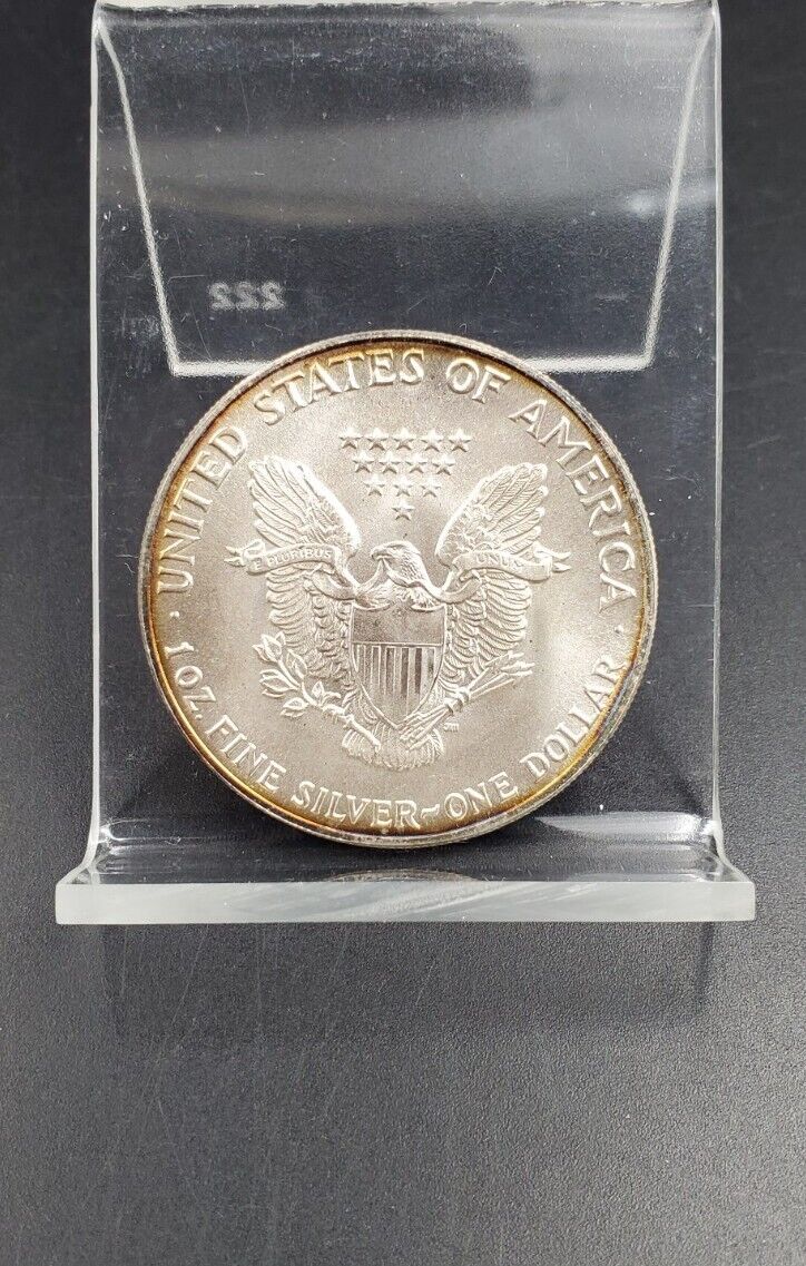 1987 1 OZ American Silver Eagle PQ Premium Quality Toning Obverse CH BU UNC