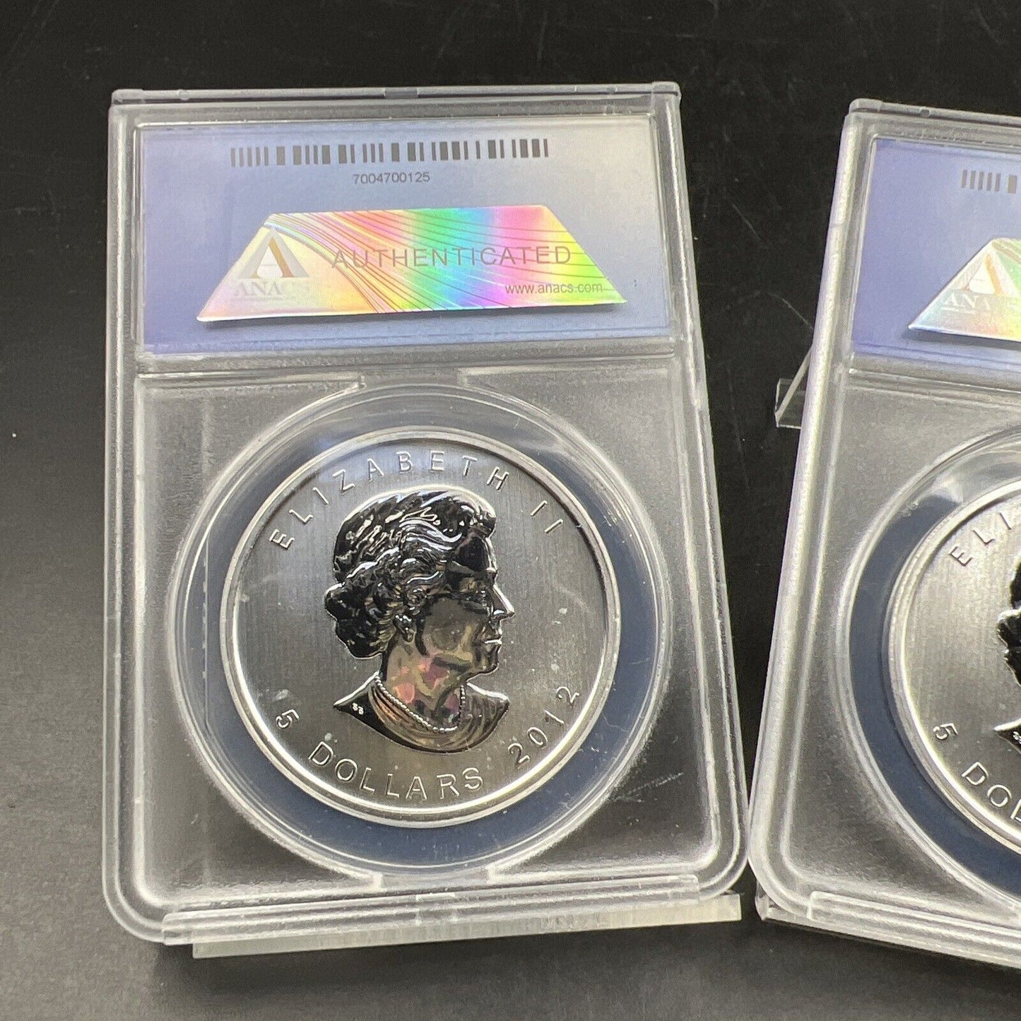 2 Consecutive Serial Number ANACS MS69 2012 1 Oz Silver Maple Leaf Privy