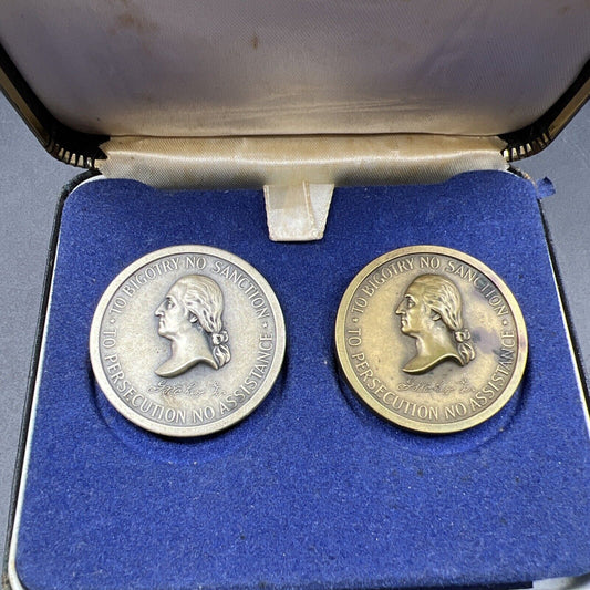 1976 American Israel Numismatic Association Revolution Bicentennial 2 Medal Set