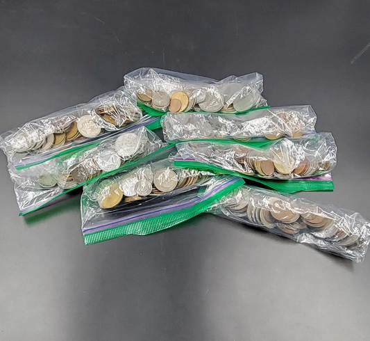 Foreign World Coins One Half 1/2 lbs Pound Lot n Plastic Bag - RobinsonsCoinTown