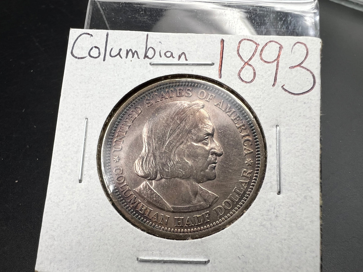 1893 50c Columbian Silver Half Dollar Coin Chicago World's Fair Commemorative Coin XF EF / AU #a