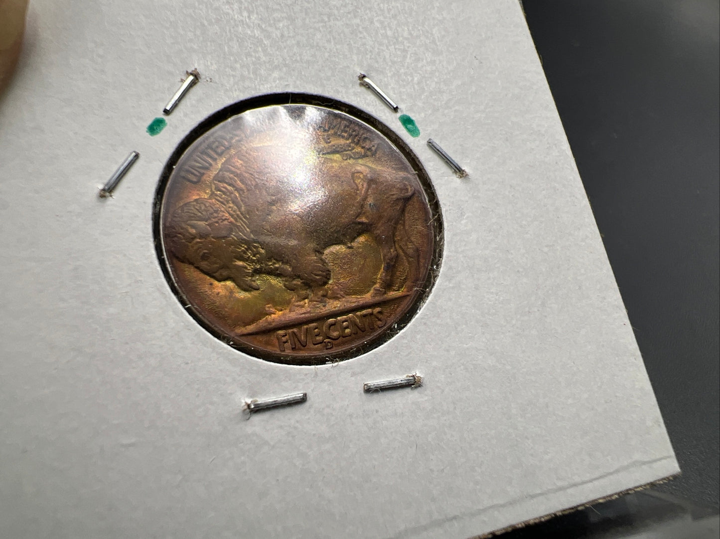 1936 D 5c Buffalo Indian head nickel coin XF / AU PQ Toning Toner