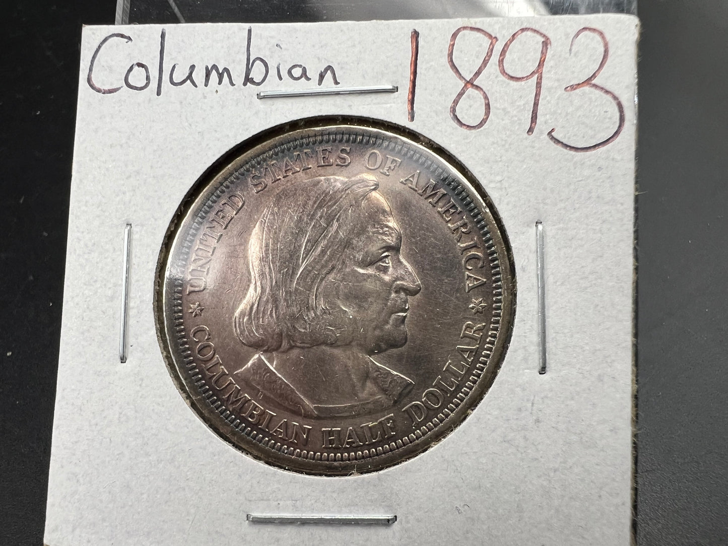 1893 50c Columbian Silver Half Dollar Coin Chicago World's Fair Commemorative Coin XF EF / AU #a