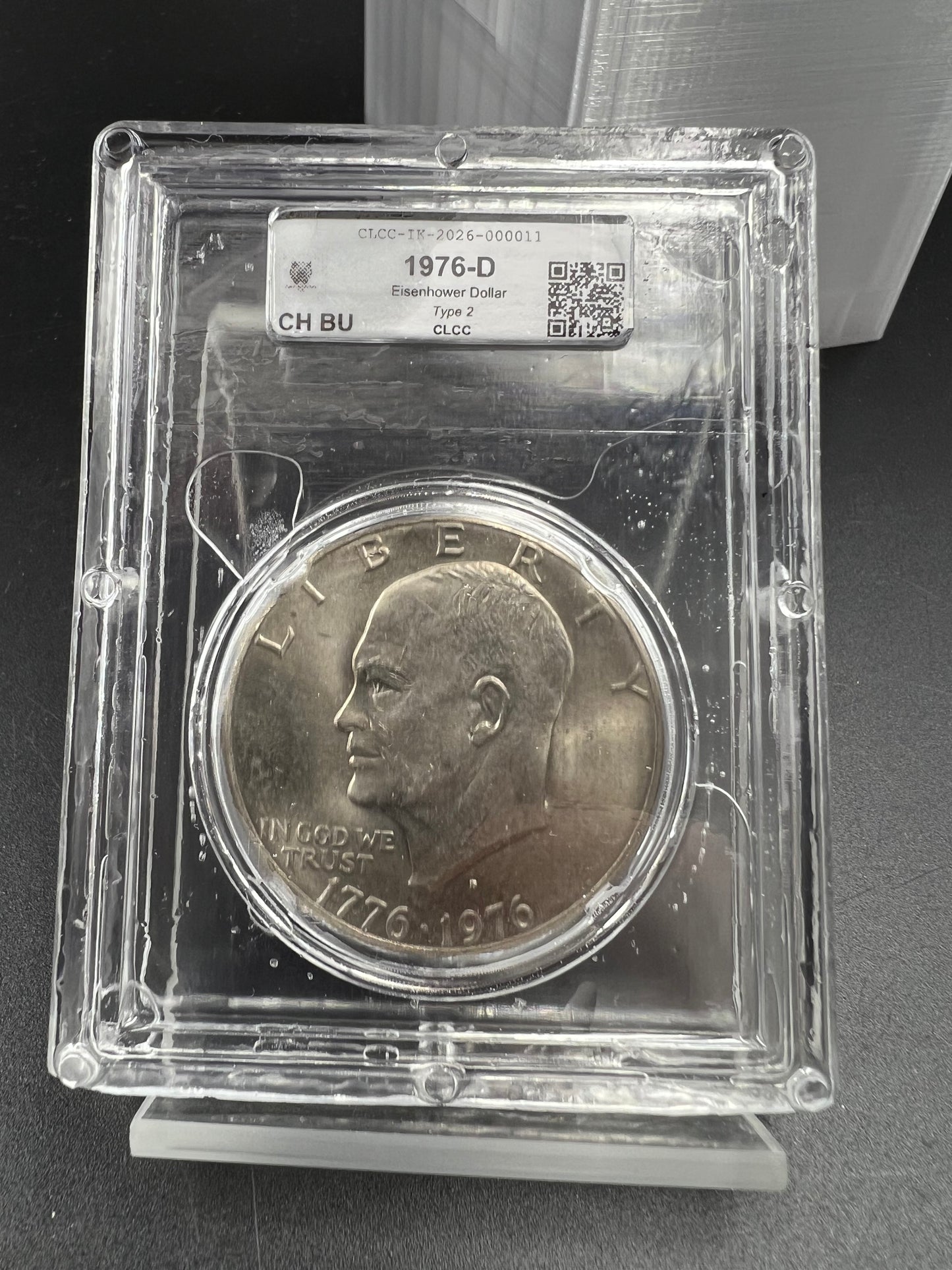 1976 D Type 2 $1 Ike Eisenhower Clad Dollar Coin CLCC CH BU #11