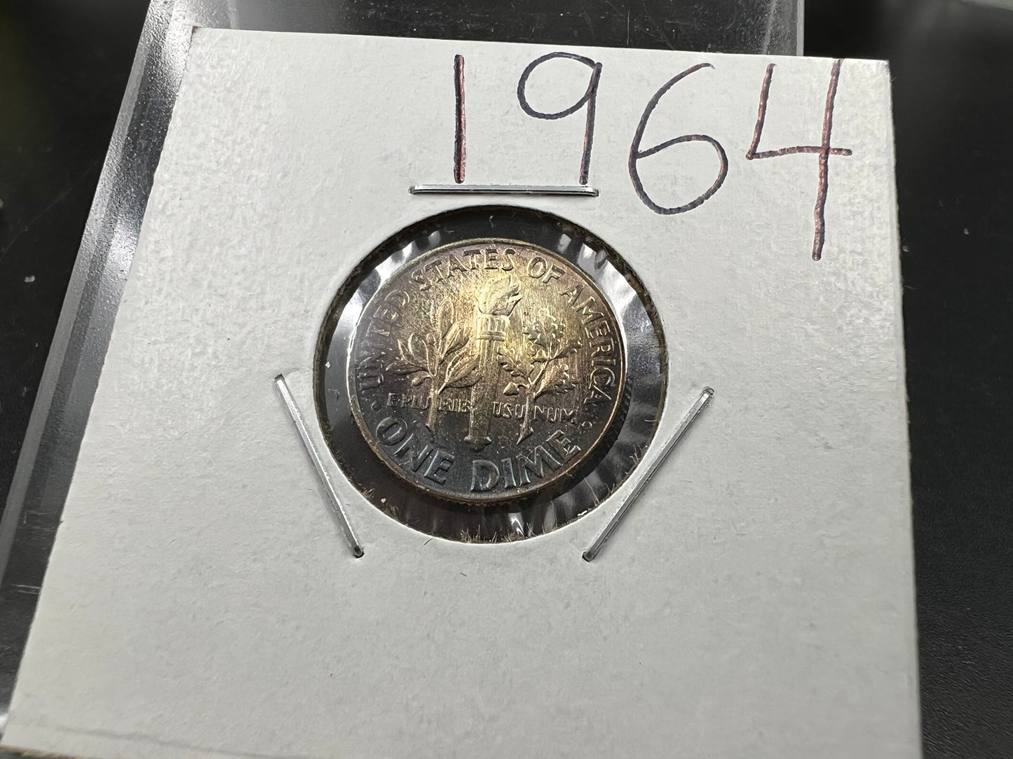 1964 P 10c Roosevelt Silver Dime Coin CH BU PQ Purple Toning Toner #a
