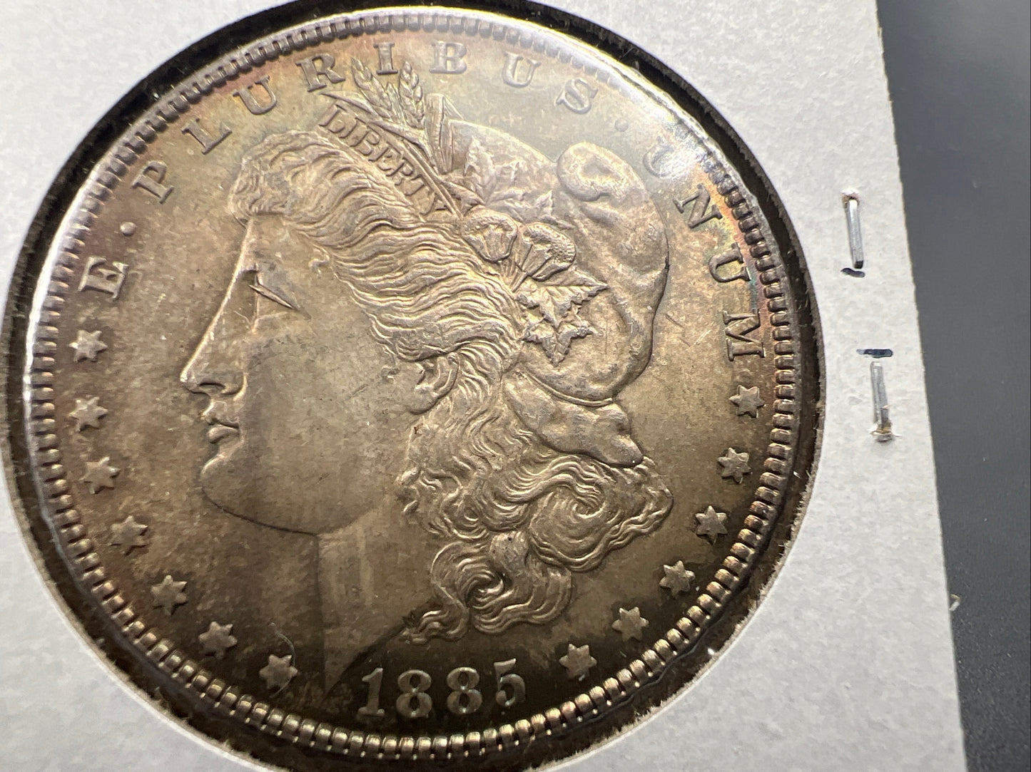1885 P $1 Morgan Silver Dollar Coin Choice AU About UNC Neat Toning Toner