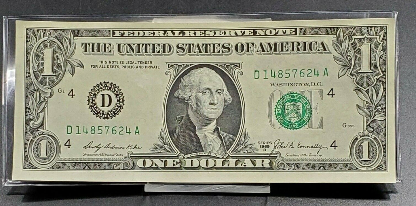 1969 B FRN Green Seal Federal Reserve Note Currency Bill Choice UNC 💵 4