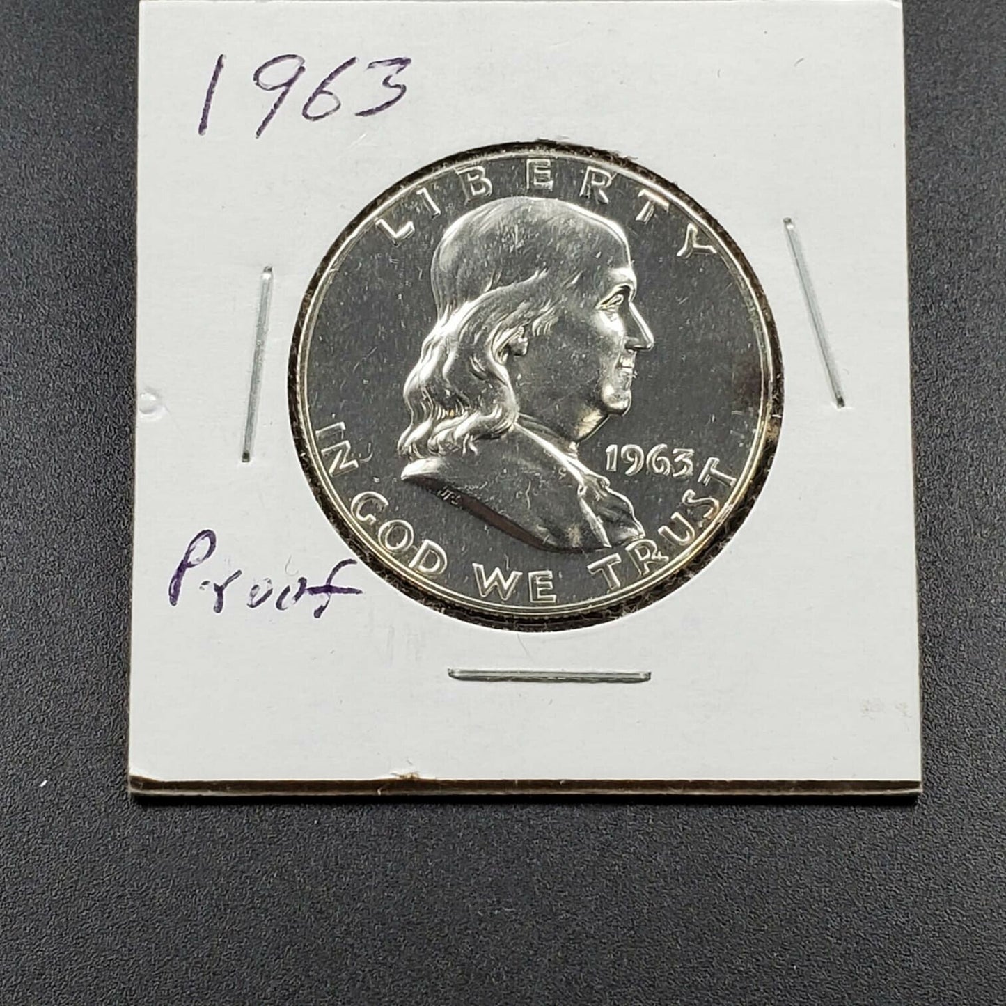 1963 P Franklin Silver Half Dollar Coin Nice Gem Proof Some Toning