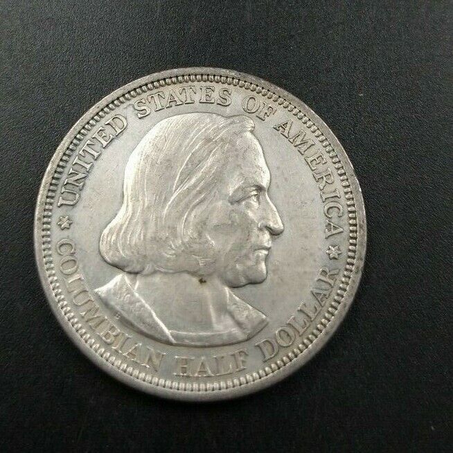 1893 Colombian Silver Half Dollar  Worlds Fair Coin XF EF / AU High Circulated