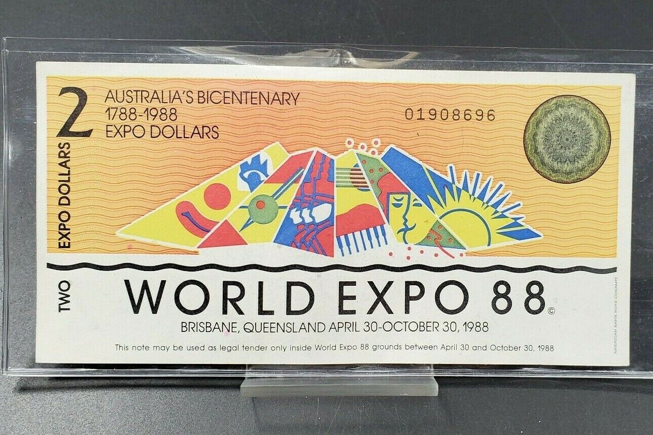 Australia 2 Dollars World Expo 1988 Bicentenary 1788-1988 Choice Unc Note Bill