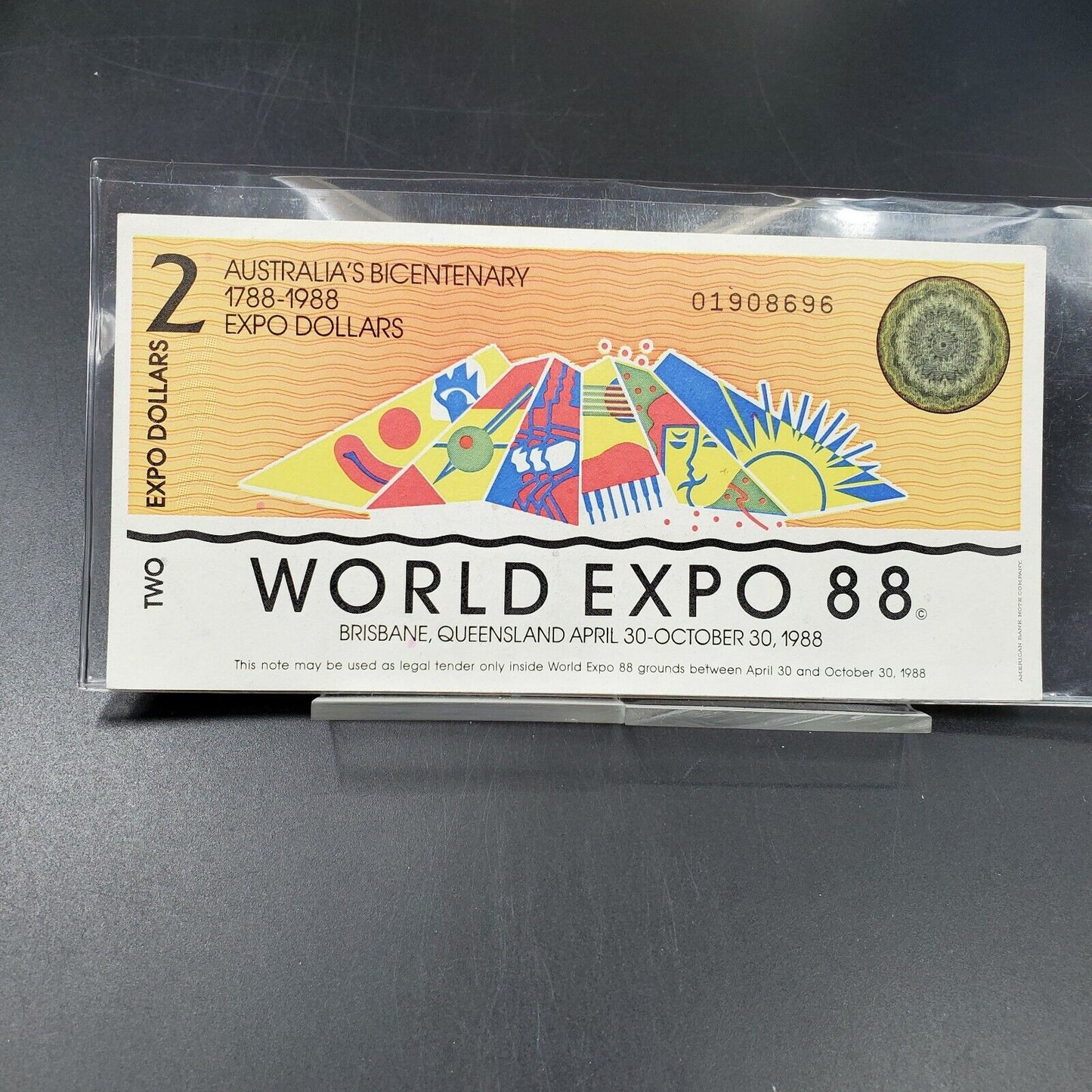 Australia 2 Dollars World Expo 1988 Bicentenary 1788-1988 Choice Unc Note Bill