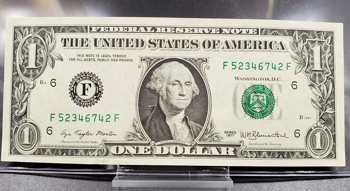1977 $1 FRN ATLANTA UNC Federal Reserve Note Green Seal Bill