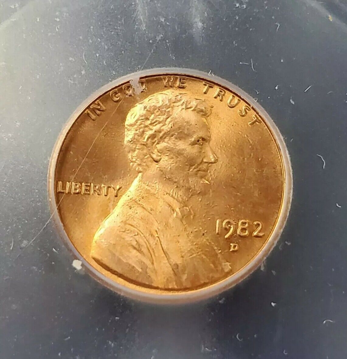 1982 D Lincoln Memorial Copper-zinc Large Date Cent  ICG MS67 RD #2