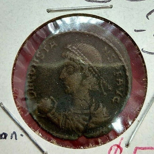 Ancient Roman 4th Century A.D. Constantine Bronze Centenionalis Coin Misaligned