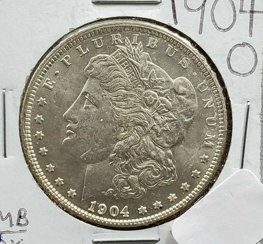 1904 O Morgan Silver Dollar Coin Average BU Uncirculated Condition