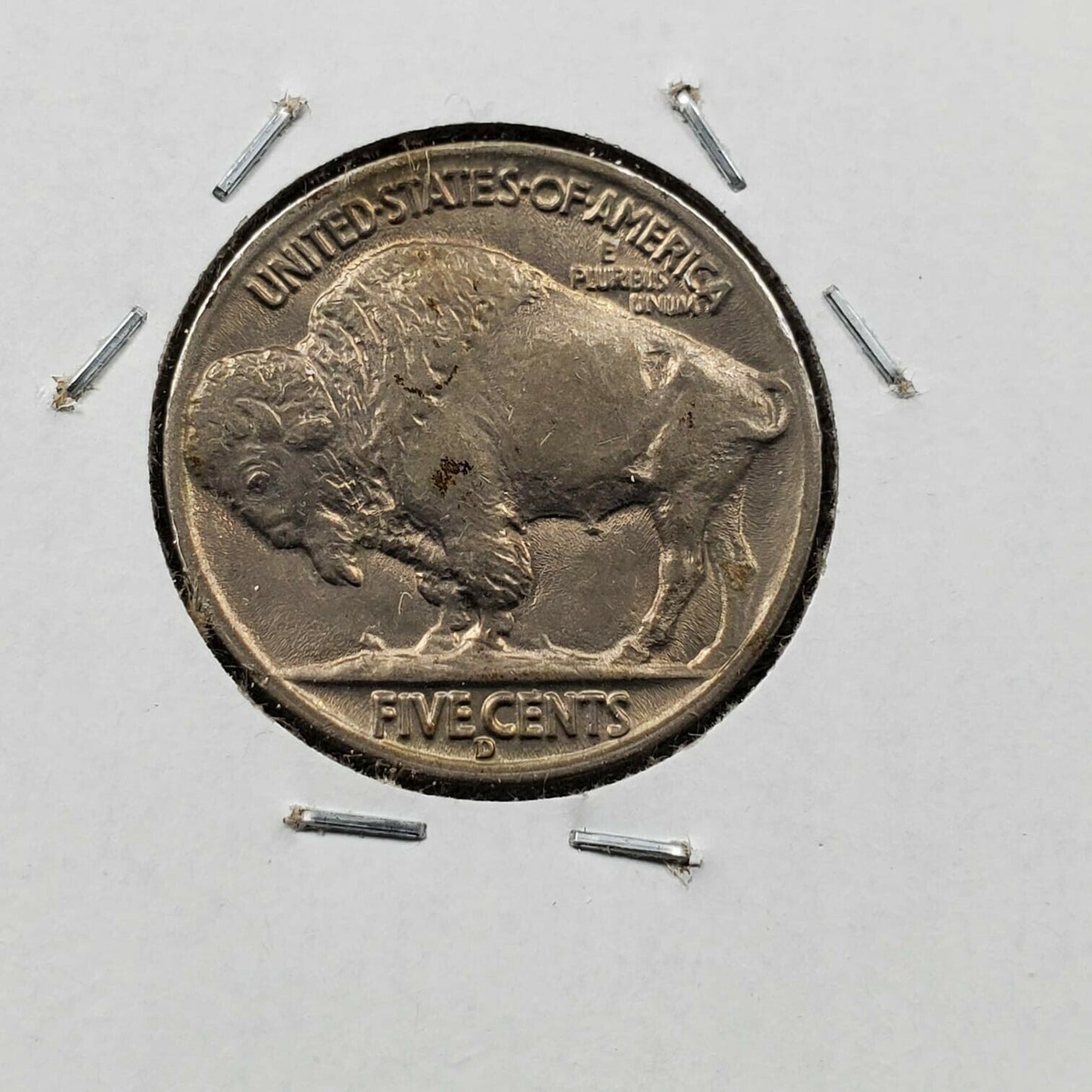 1938 D Buffalo Nickel Coin Choice BU Uncirculated Type 2 Reverse Buffalo N Plain