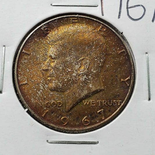 1967 Kennedy 40% Silver Half Dollar Coin Choice BU UNC PQ * AMBER TONING TONER
