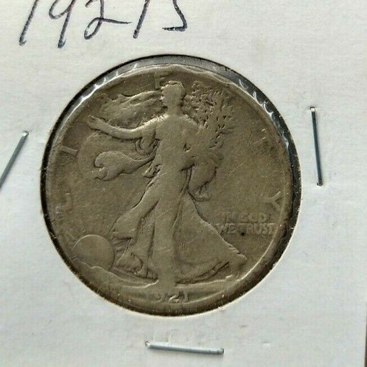 1921 S Walking Liberty Silver Eagle Half Dollar Coin GOOD / VG VERY GOOD SEMI 🔑