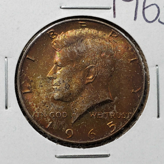 1965 Kennedy 40% Silver Half Dollar Coin Choice BU UNC PQ * AMBER TONING TONER