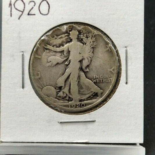 1920 P Walking Liberty Silver Half Dollar Coin Average VG Very Good Circulated