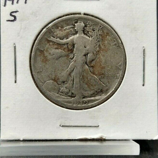 1919 S Walking Liberty Silver Half Dollar Coin Choice CIRCULATED