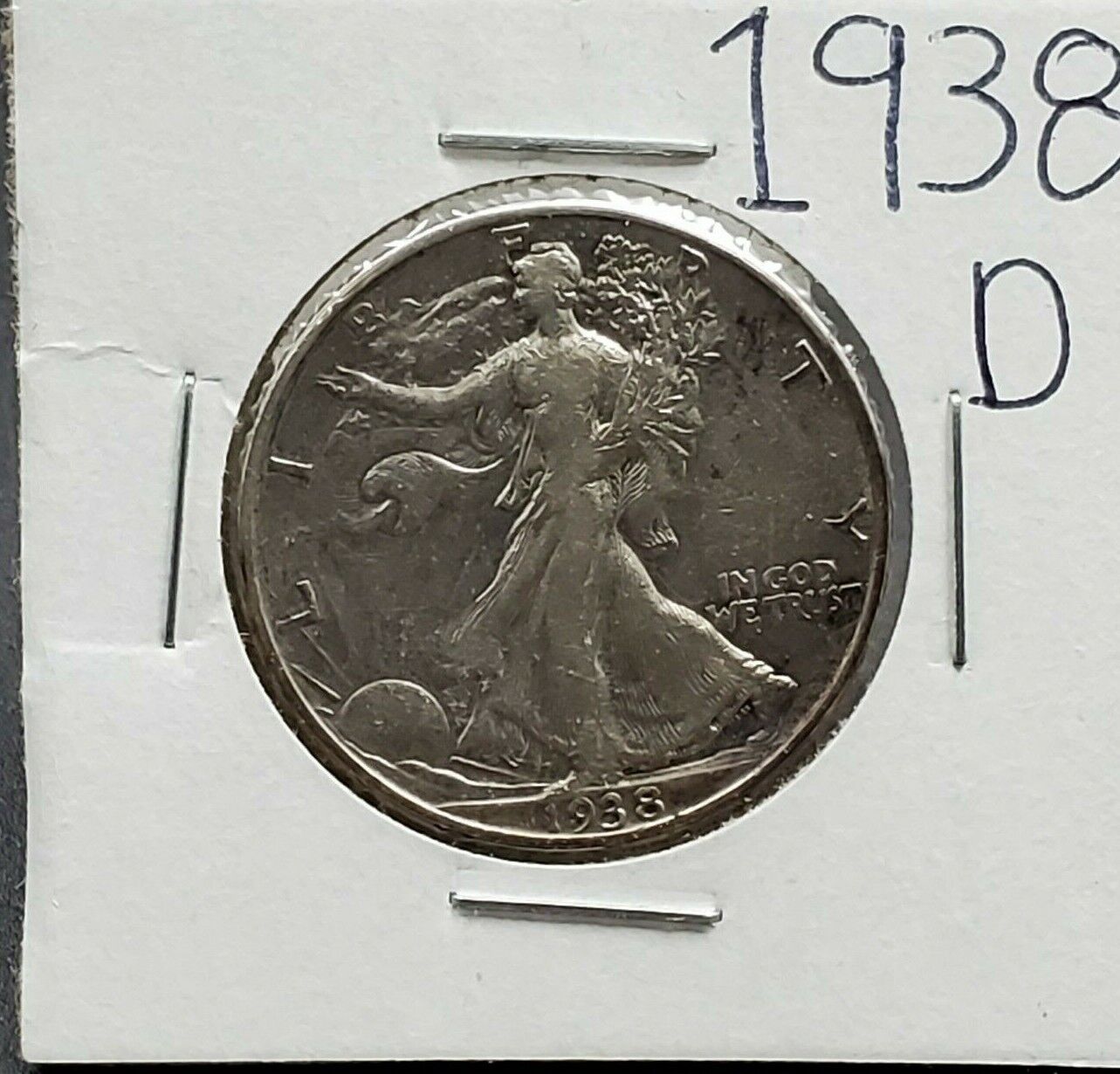 1938 D Walking Liberty Silver Eagle Half Dollar Coin Choice VF Very Fine Key Dat