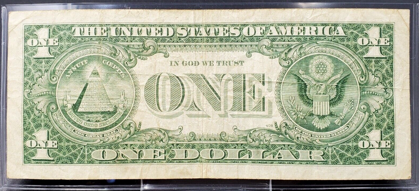 1957 A $1 Silver Certificate US Blue Seal Note Bill Quadruple Repeat Serial #