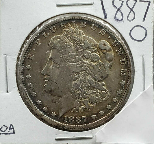 1887 O Morgan Silver Dollar Coin New Orleans CH Choice VF Neat Original Toning