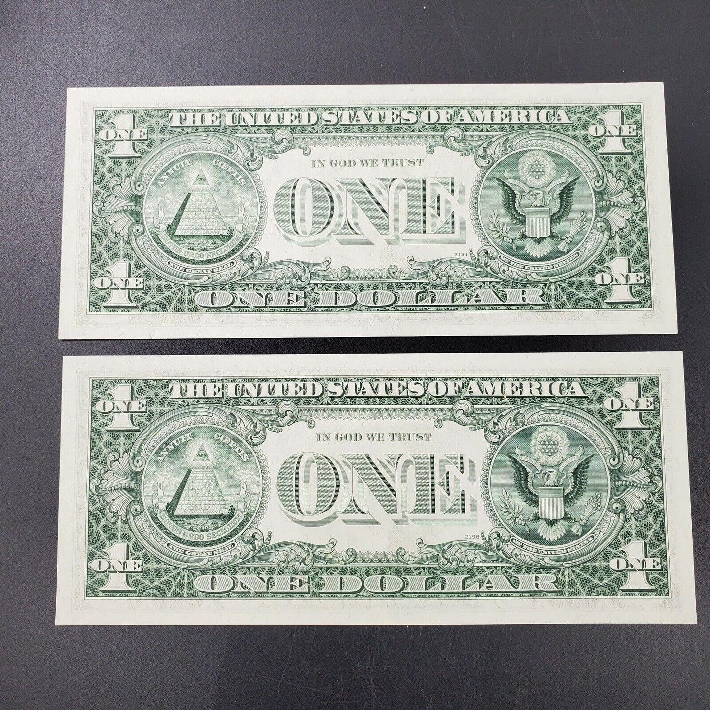 2 CONSECUTIVE 1977 $1 FRN Federal Reserve Note Bill CH UNC Boston District