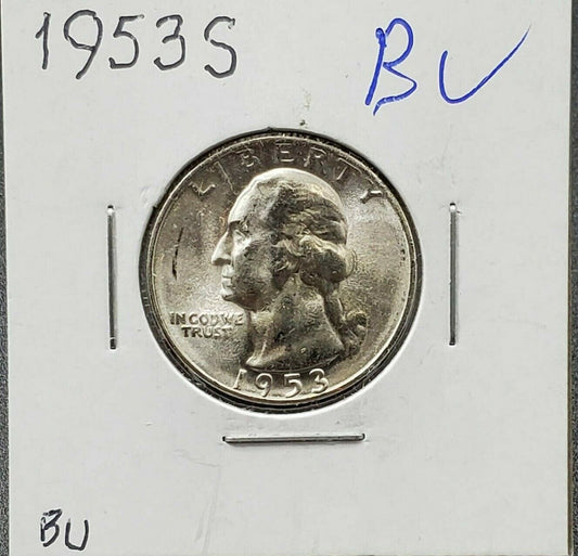 1953 S Washington Silver Quarter Coin Choice BU UNC Robinsons ComboShip Discount