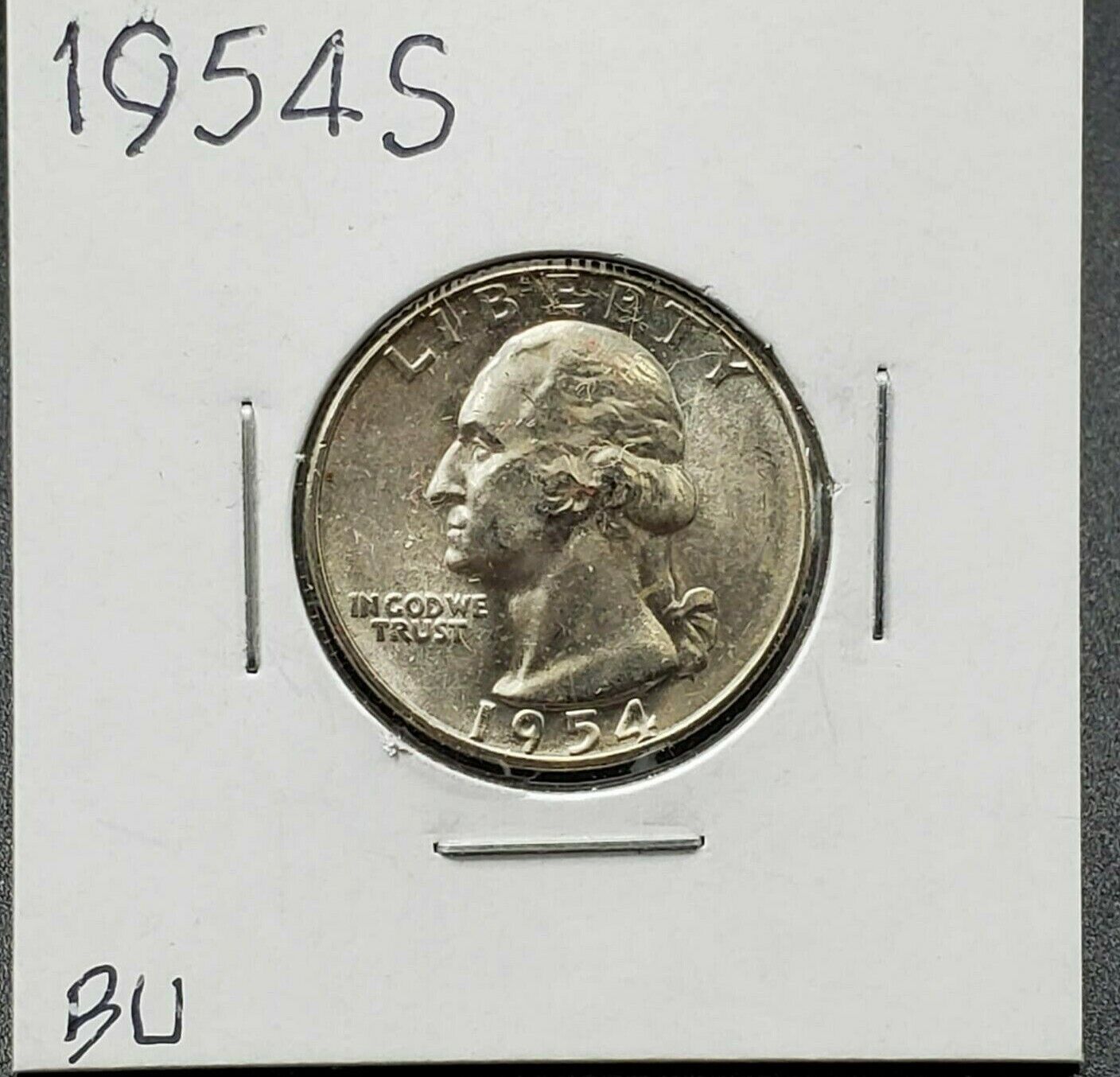 1954 S Washington Silver Quarter Coin BU UNC Last Year BU S mint silver quarter