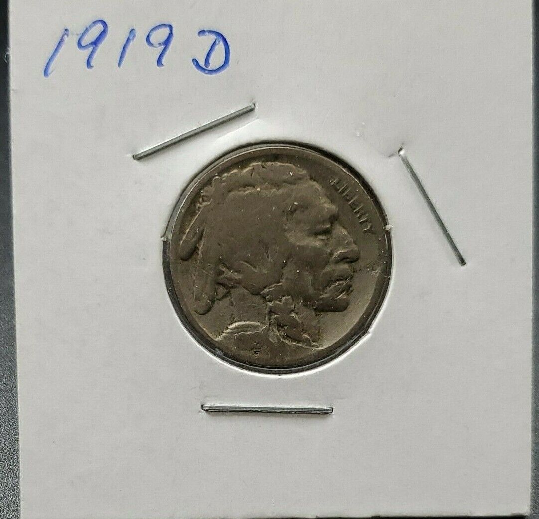 1919 D Buffalo Nickel Coin CH VG Very Good Condition Semi Key Date