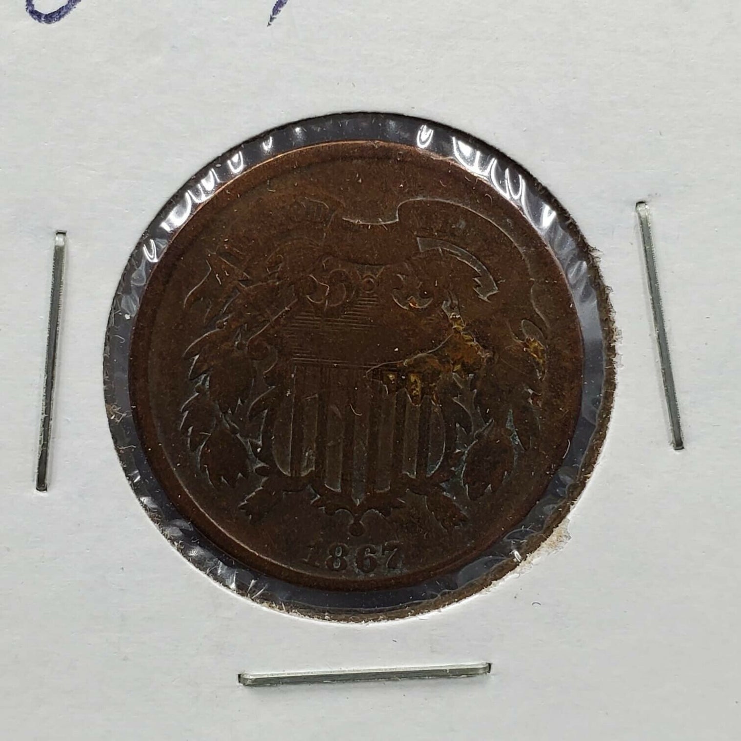 1867 LM 2C Two Cent Copper Coin Piece AG / G Details