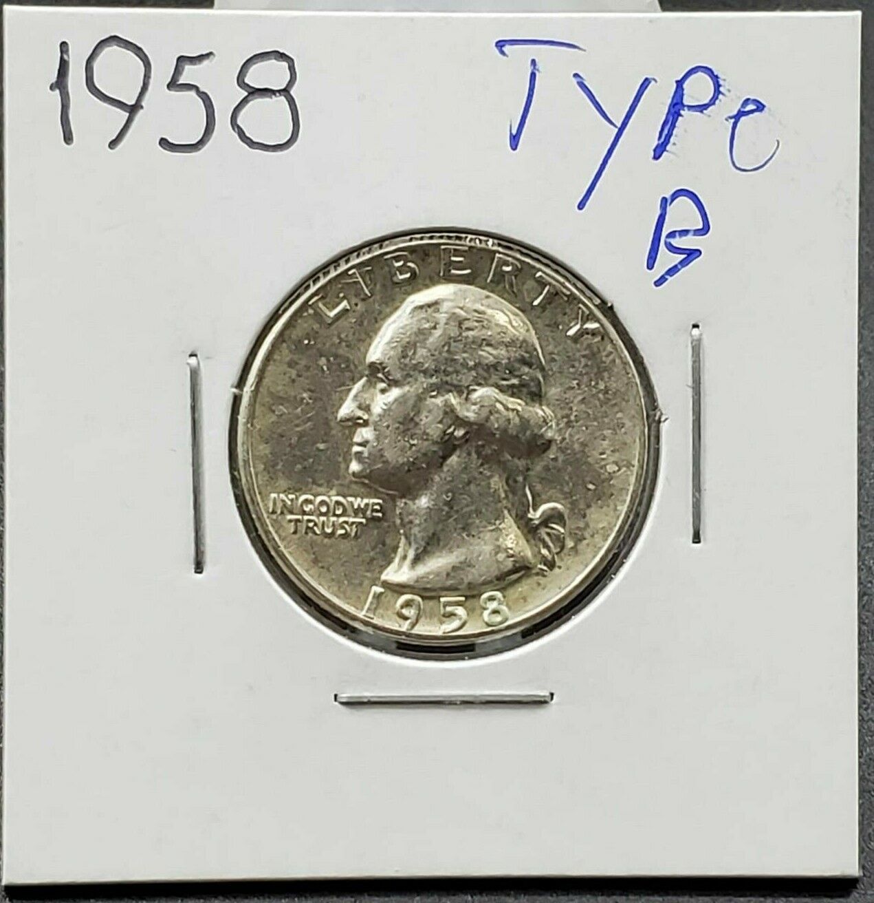 1958 P Washington Silver Quarter Coin Type B Proof Die Reverse