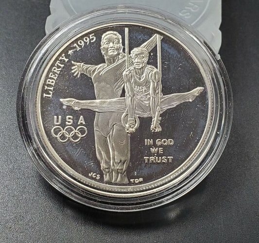 1995 P Olympic Rings Blind Gymnast Dollar Commemorative Coin