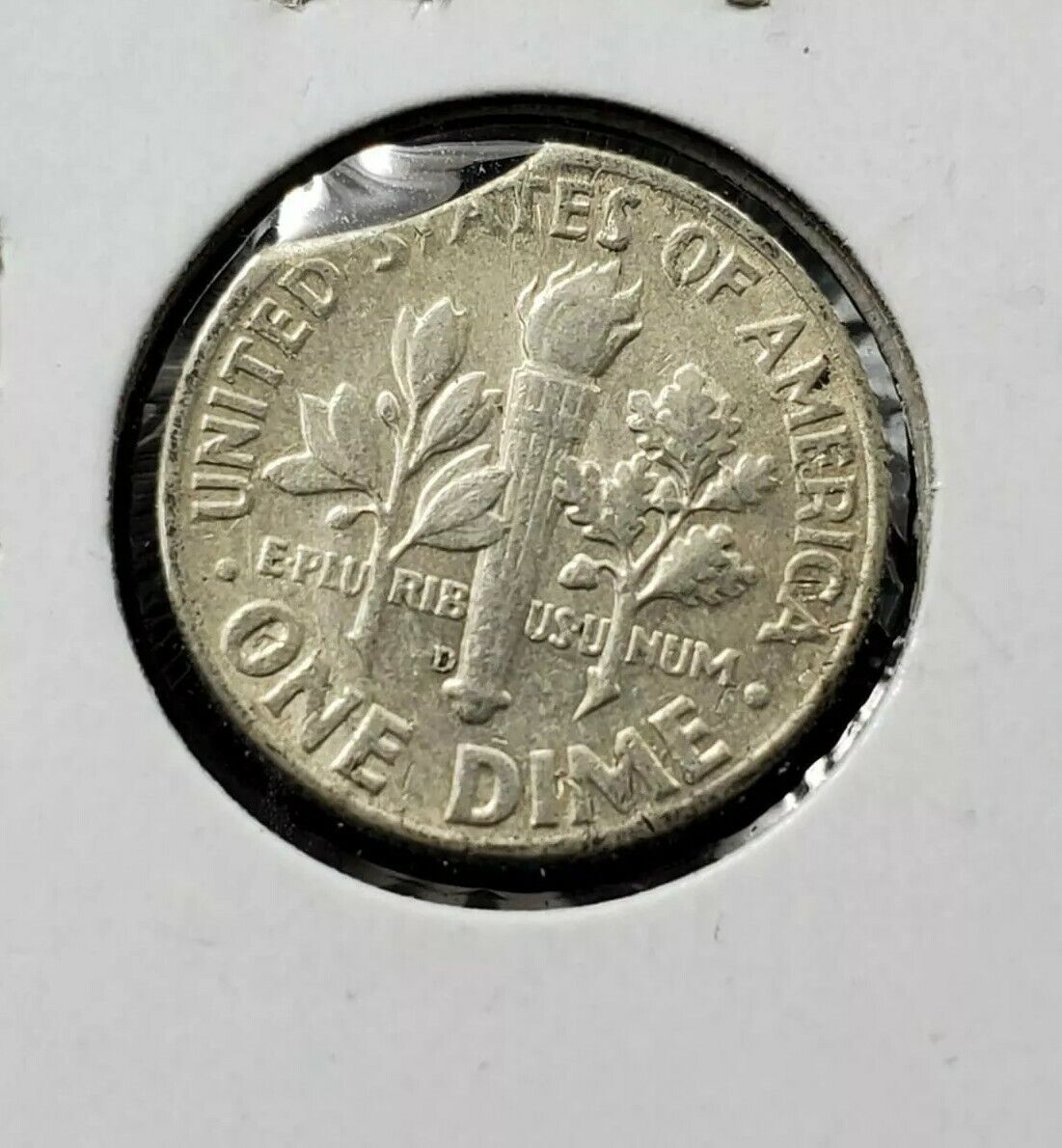 1964 D Denver Roosevelt Silver Dime Clipped Planchet Error Circulated